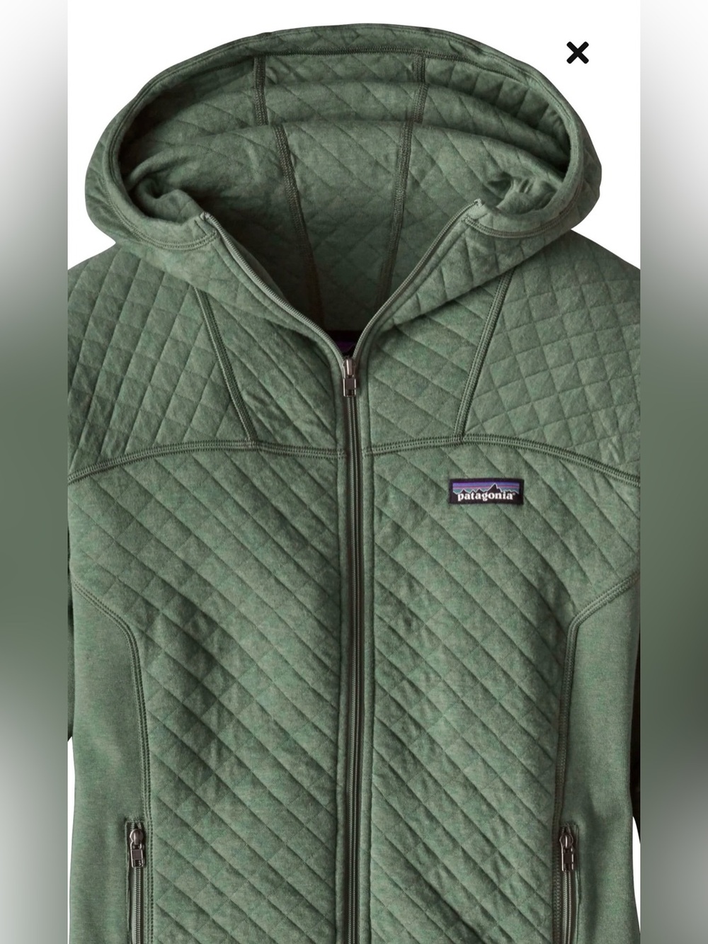 Size XL Patagonia Women's Cotton Quilt Hoody (Style #25170) Hemlock Green Jacket